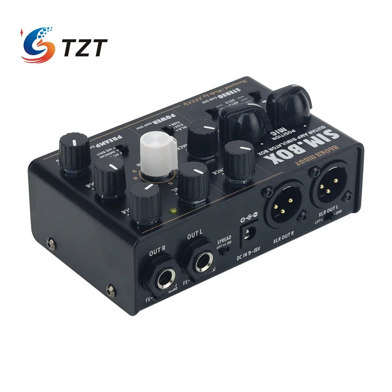 TZT Black SIM BOX Electric Guitar Amp Simulator Box Cabinet Simulator DI Box Stomp Box Effect Pedal