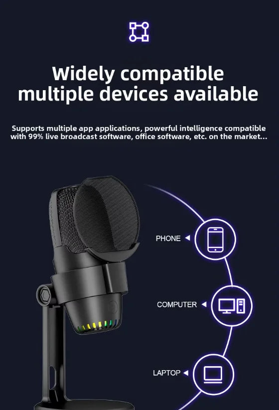 GOOERMI M9 Professional Podcast Equipment Kit Wired Microphone Portable Live Stream Studio Recording Condenser Gaming Microphone