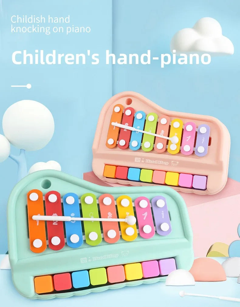 8-Note Xylophone Piano 2-in-1 Early Educational Musical Toy with Mallets for Baby Toddlers Montessori Learning Instrument Girls