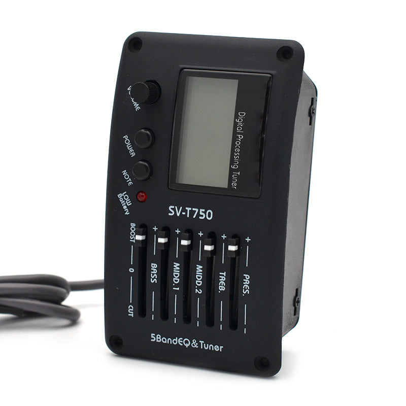 SV-T750 5 Band Acoustic Guitar Bass EQ Preamp with Tuner Guitar Pickup