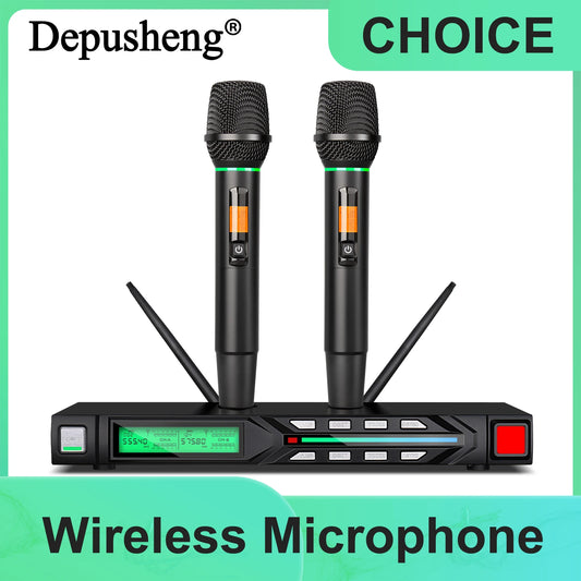 Professional wireless microphone set  UHF professional stage performance equipment to eliminate noise DEPUSHENG R7