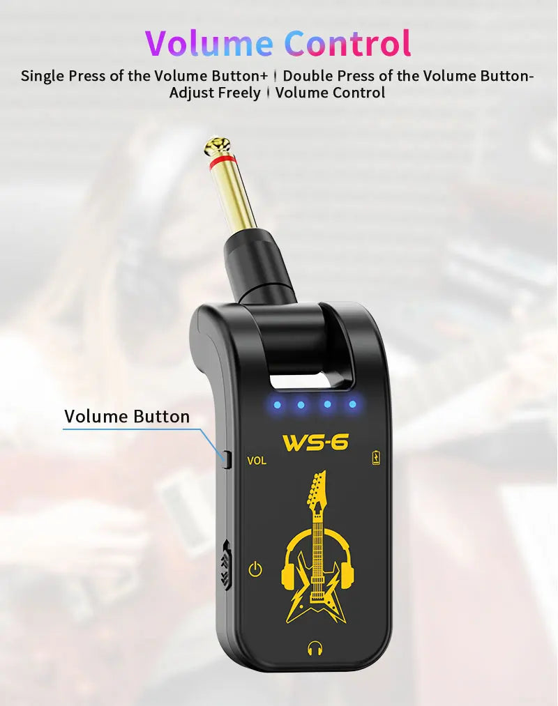 Guitar Mini Amplifier, Portable, Rotatable Audio Head, Rechargeable Battery for Guitar Practice