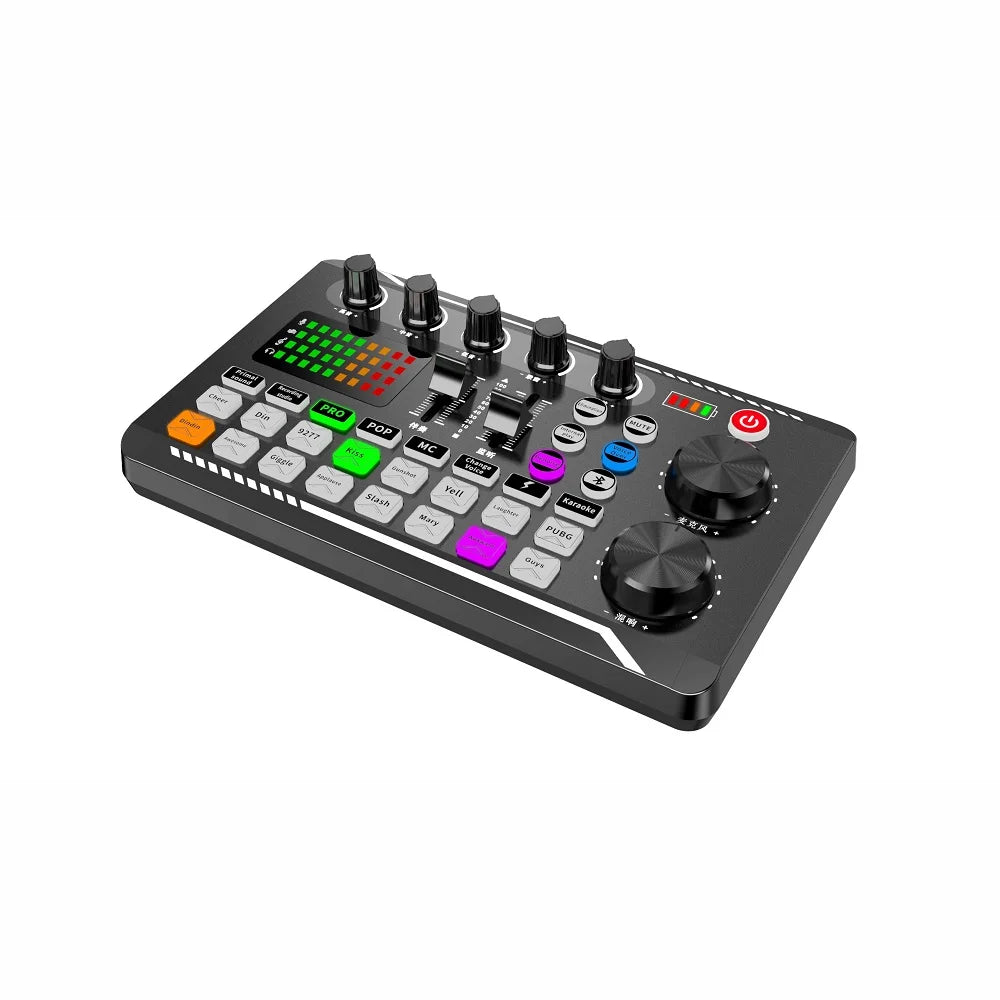F998 Sound Card Microphone Sound Mixer Sound Card Audio Mixing Console Amplifier Live Music Mixer Amplifier Dj Equipment