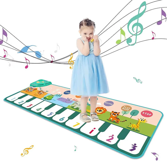 Kids Musical Piano Mat with 8 Animal Sounds Toddlers Floor Keyboard Dance Mat Baby Mat Musical Carpet Educational Toy Kids Gifts