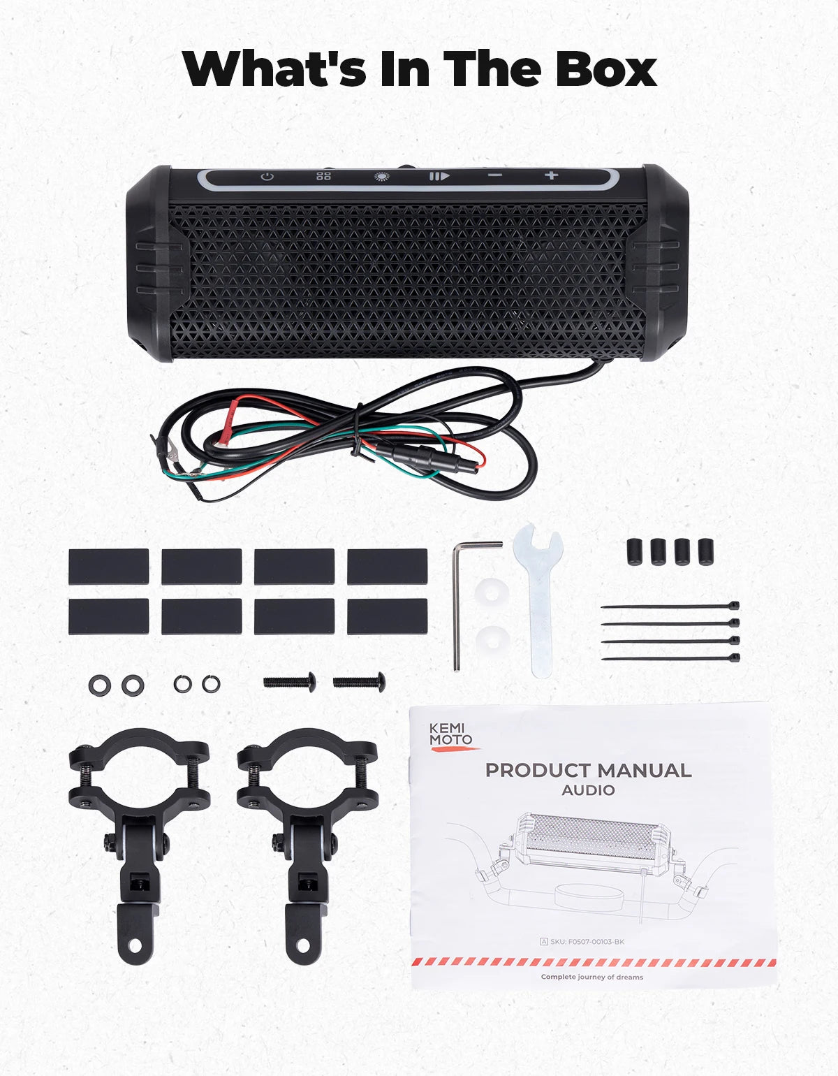 Motorcycle Audio Music Player Waterproof USB AUX LED Ambient Lighting for 7/8-1.25 Handlebar ATV UTV Accessories Equipments