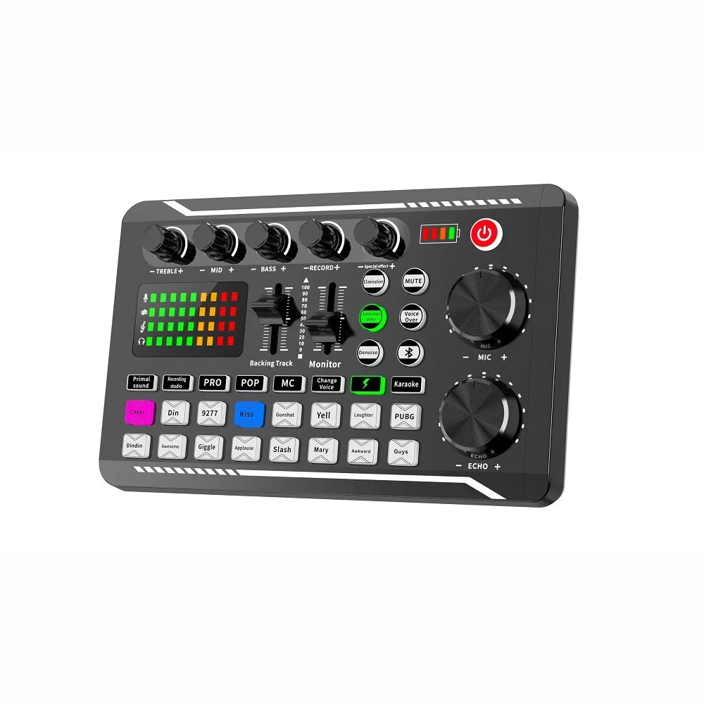 F998 Sound Card Microphone Sound Mixer Sound Card Audio Mixing Console Amplifier Live Music Mixer Amplifier Dj Equipment