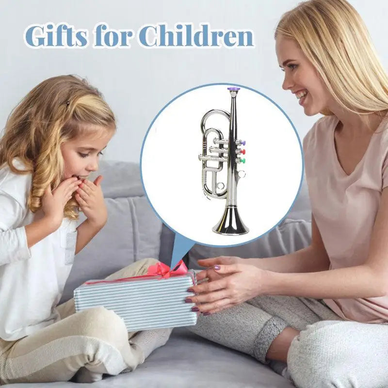 Children toy trumpet Musical Instrument three-tone trumpet Simulated Musical Brass Instruments Horn play house music equipment