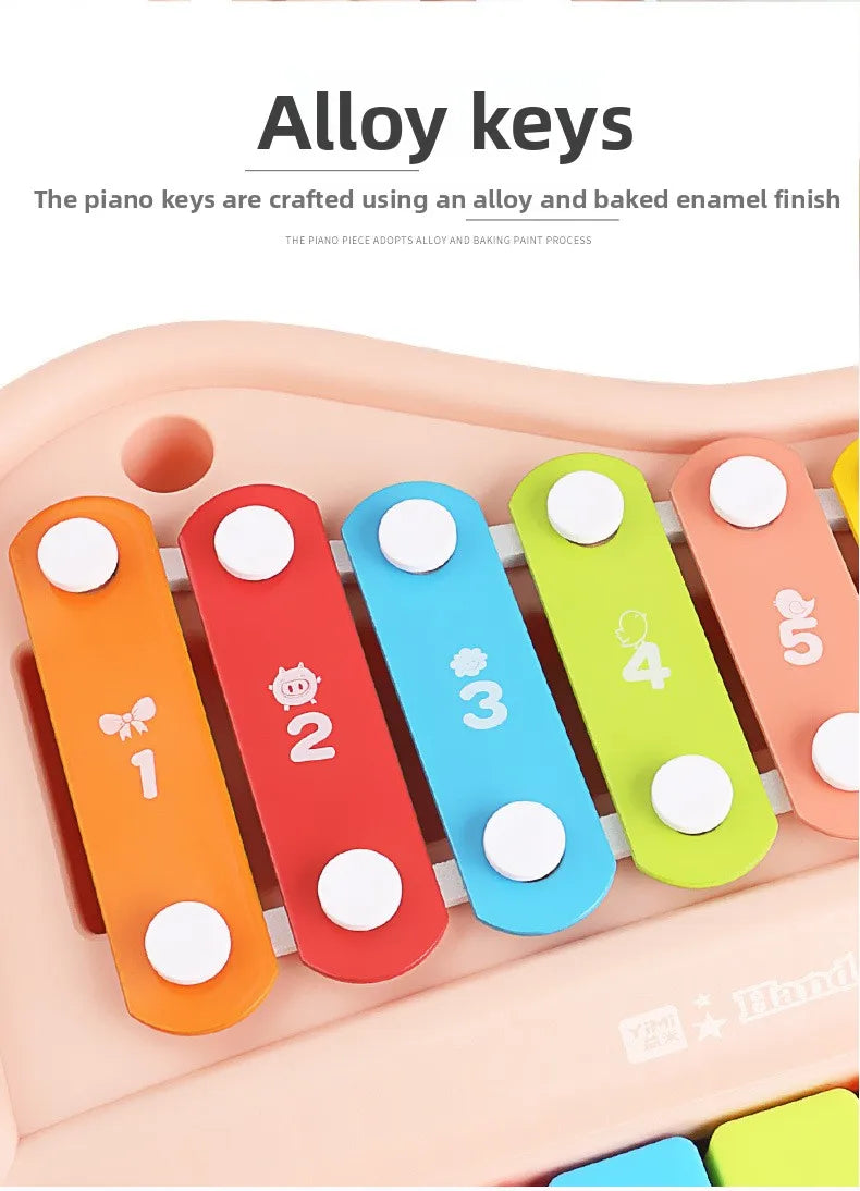 8-Note Xylophone Piano 2-in-1 Early Educational Musical Toy with Mallets for Baby Toddlers Montessori Learning Instrument Girls