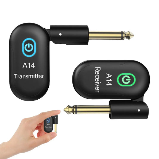 Guitar Wireless System Transmitter Receiver Built-in 2.4G Rechargeable Wireless Guitar Transmitter for Electric Guitar Amplifier