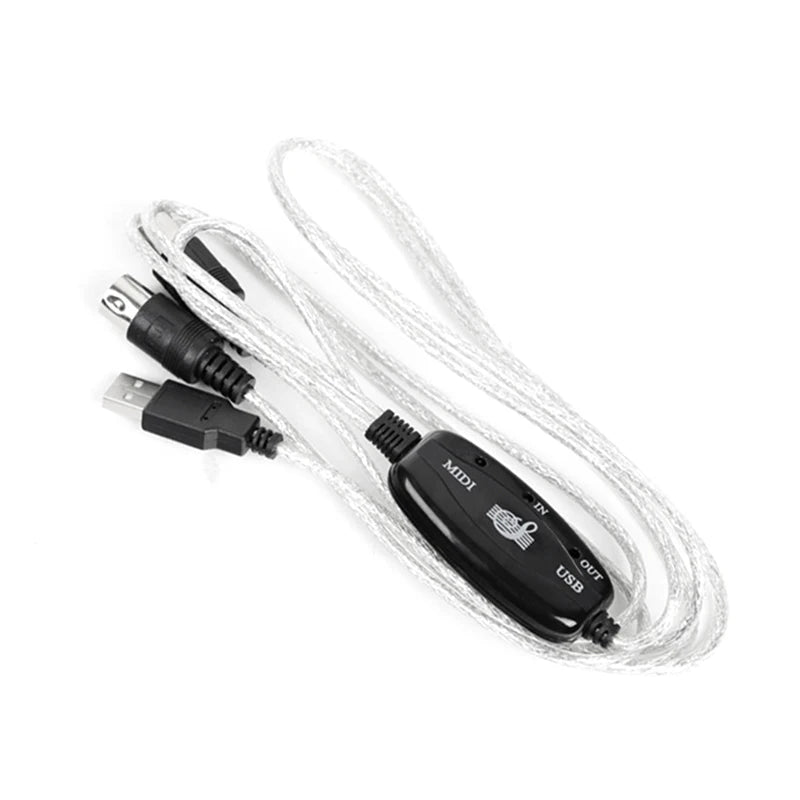 MIDI to USB IN-OUT Music to PC 5 Pin Electronic Keyboard Audio Converter Adapter Cord Musical Enjoyable Instrument Supplies