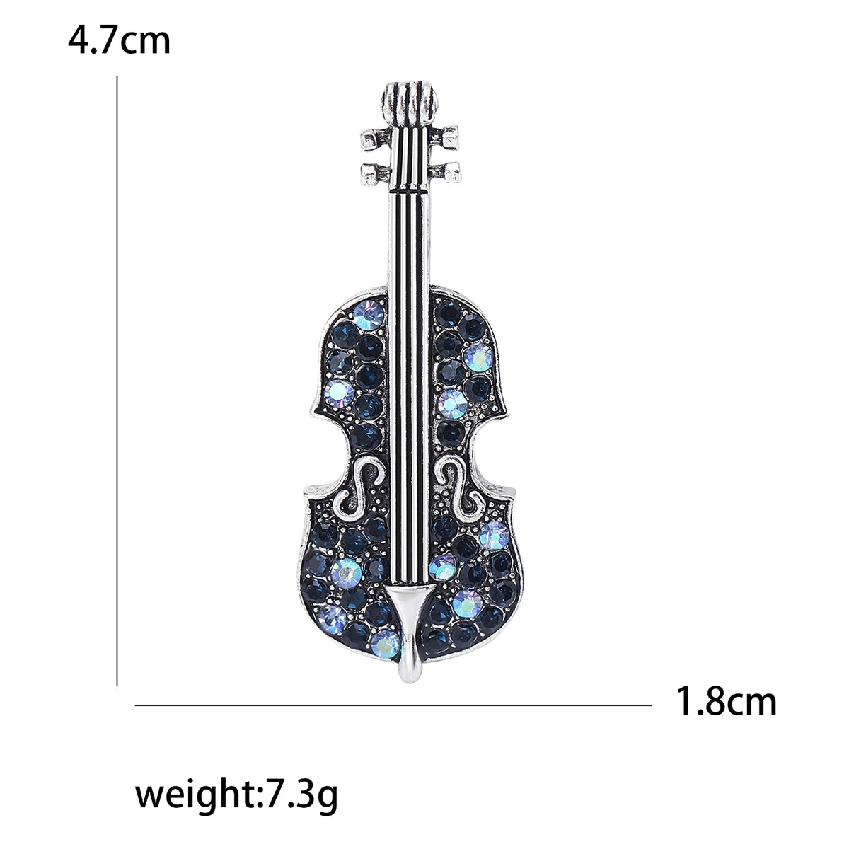 Enamel Violin Brooches for Women Unisex Rhinestone Music Equipment Pins Banquet Party Backpack Gifts Jewelry Accessories