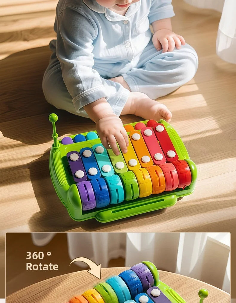 Baby Toy 2-in-1 Piano Toy Eight tone Hand Piano Toy Baby Toy Piano Instrument