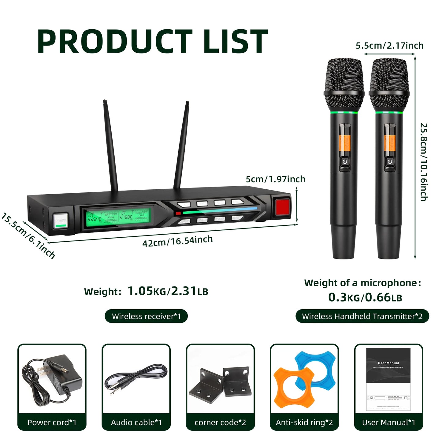 Professional wireless microphone set  UHF professional stage performance equipment to eliminate noise DEPUSHENG R7