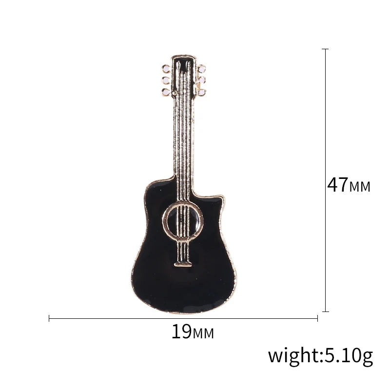 Enamel Violin Brooches for Women Unisex Rhinestone Music Equipment Pins Banquet Party Backpack Gifts Jewelry Accessories