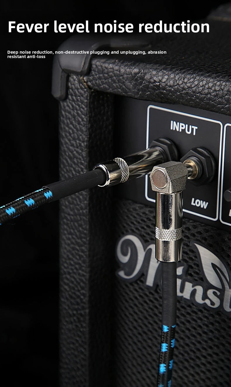 Guitar Cable1.5m/3m/5m/10m Electronic Instrument Cable Straight Elbow Bass Amplifier Cable Electric Guitar Bass Audio Mono Cable