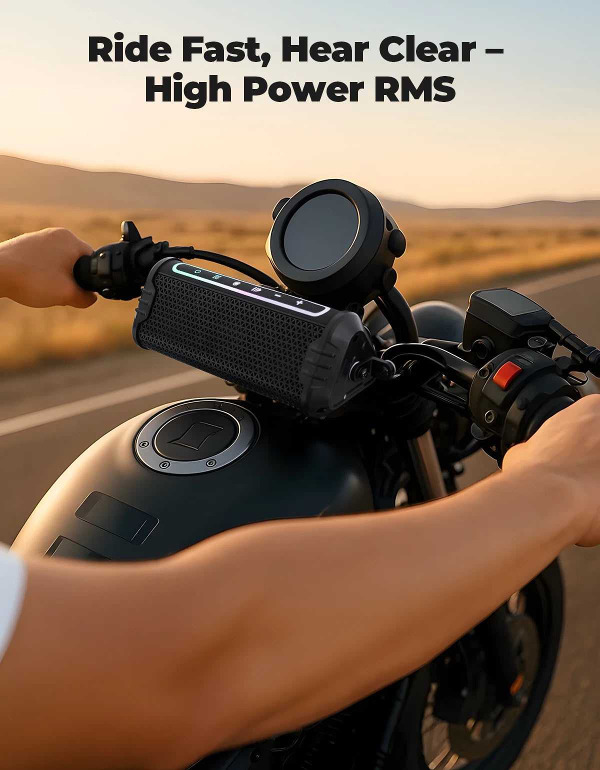 Motorcycle Audio Music Player Waterproof USB AUX LED Ambient Lighting for 7/8-1.25 Handlebar ATV UTV Accessories Equipments