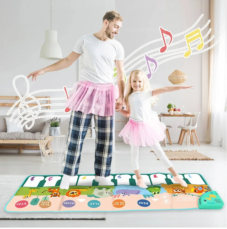 Kids Musical Piano Mat with 8 Animal Sounds Toddlers Floor Keyboard Dance Mat Baby Mat Musical Carpet Educational Toy Kids Gifts