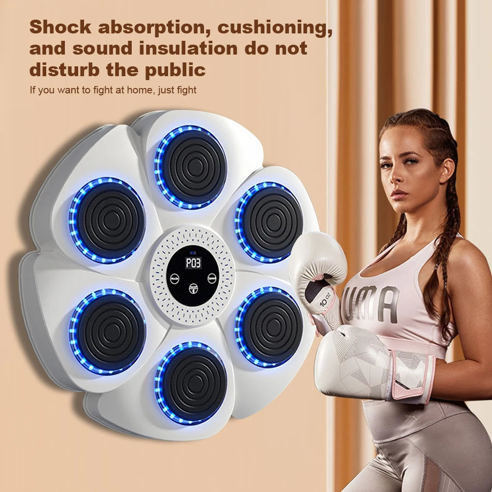 Music Boxing Machine Music Boxing Puncher Wall Mounted Smart Bluetooth-Compatible Boxing Machine Type C Charging for Kids Adults