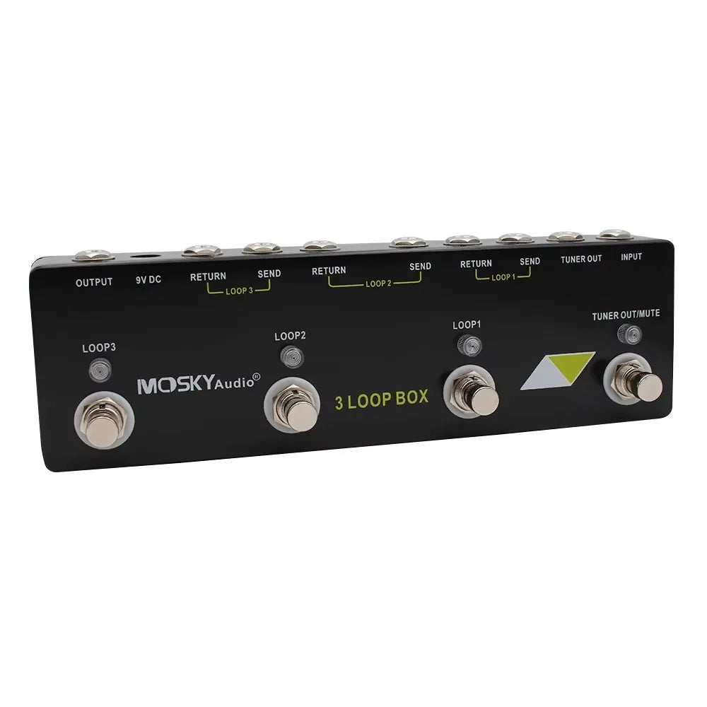 Mosky Audio 3 Loop Box Effect Pedal True Bypass with Tuner Mute Function