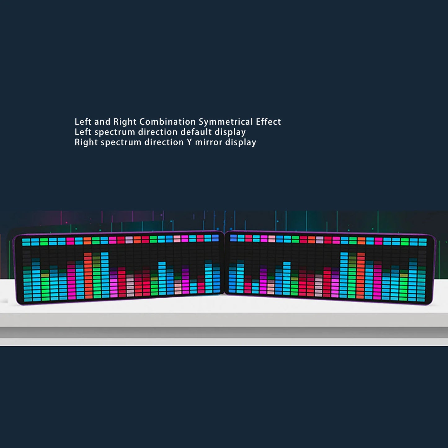 LED Music Spectrum Pickup Voice or Cable Control 5V USB 7 Color Modes 1624 Segments Music Rhythm Analyzer for Home Theater