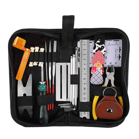 Guitar Repair Tool One Set 26 Pieces Multifunctional Guitar Accessories Wrenches Screwdrivers Scale Ruler Musical Instruments