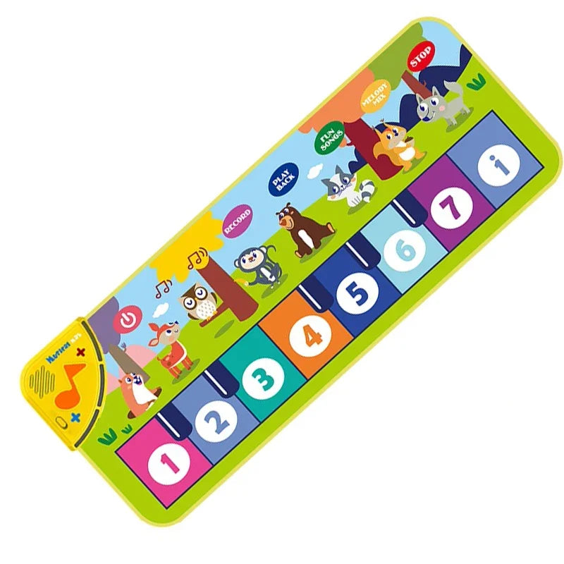 Kids Musical Piano Mat with 8 Animal Sounds Toddlers Floor Keyboard Dance Mat Baby Mat Musical Carpet Educational Toy Kids Gifts