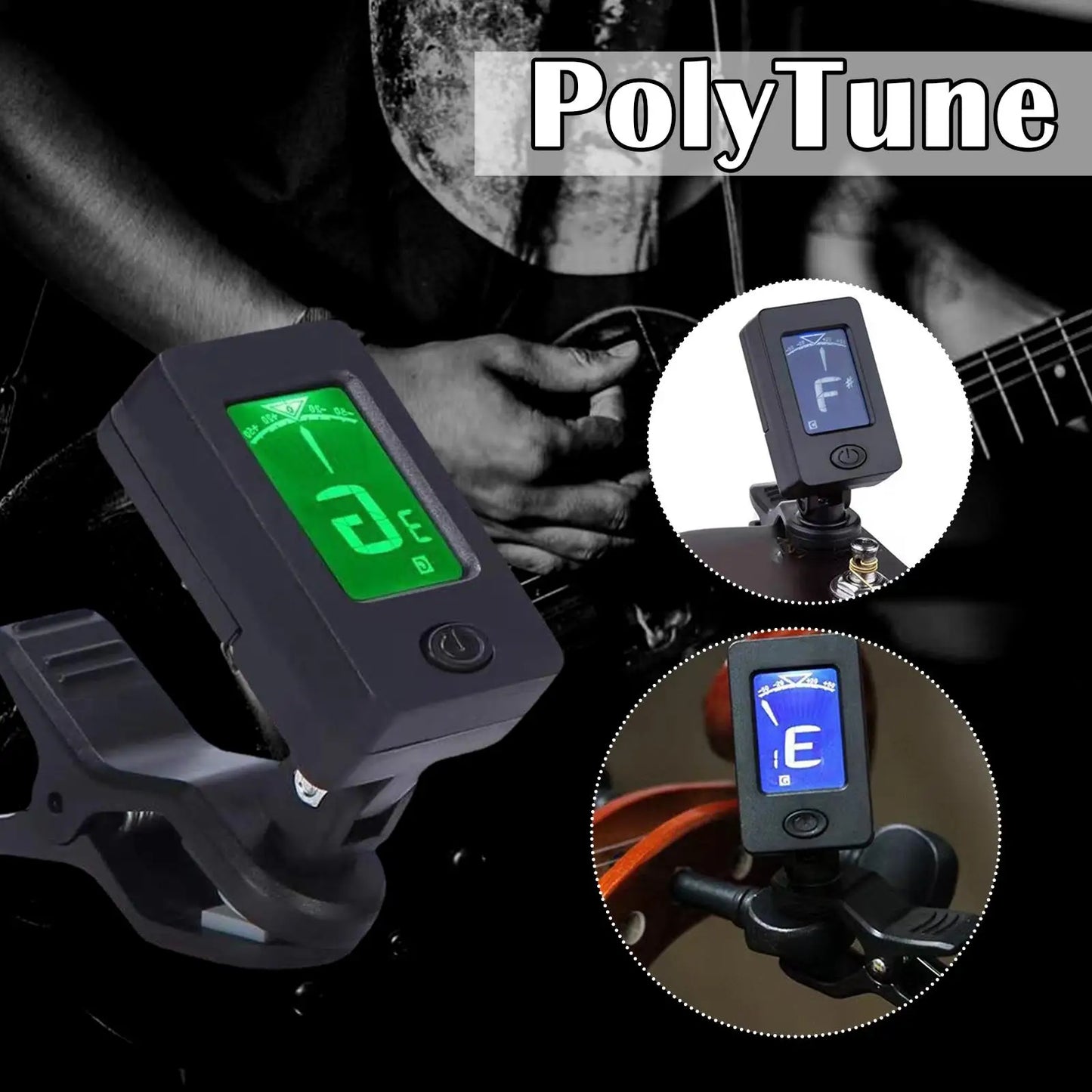Professional Clip-On 360 Degree Acoustic Guitar Tuner LCD Screen Electric Digital Tuner For Acoustic Guitar Ukulele Accessories
