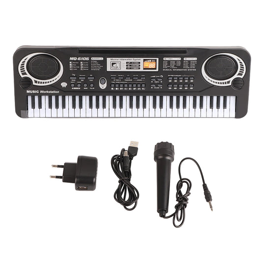 Electric Piano Musical Instruments  61‑Key Electric Digital Key Board Piano Musical Instruments Kids  with Microphone