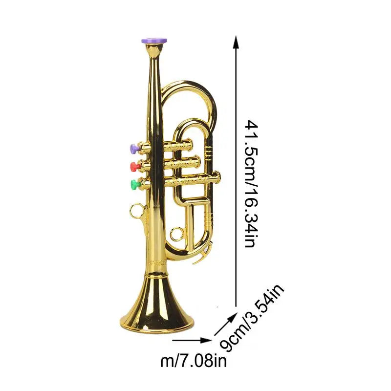 Children toy trumpet Musical Instrument three-tone trumpet Simulated Musical Brass Instruments Horn play house music equipment
