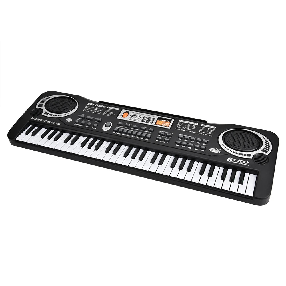 Electric Piano Musical Instruments  61‑Key Electric Digital Key Board Piano Musical Instruments Kids  with Microphone