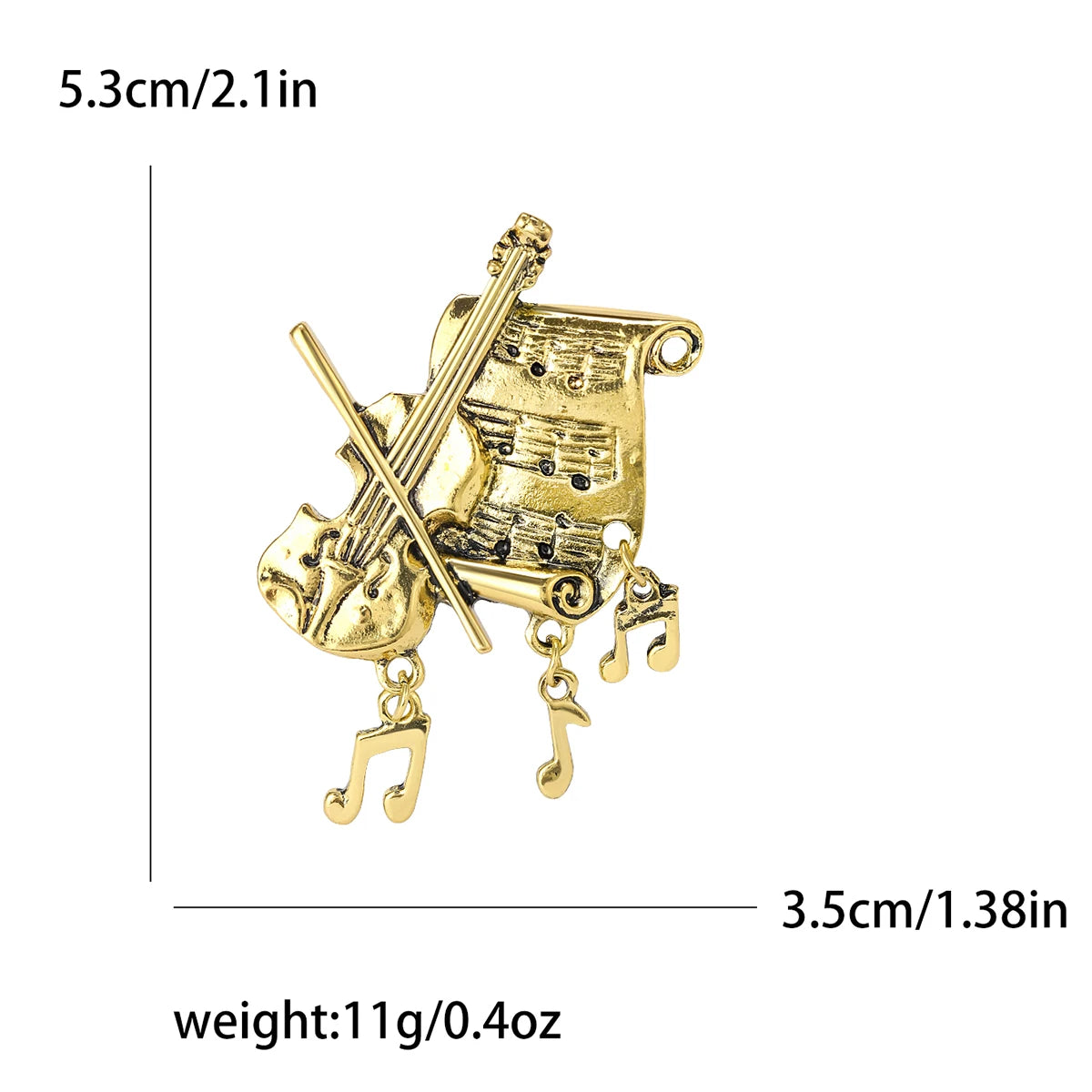 Enamel Violin Brooches for Women Unisex Rhinestone Music Equipment Pins Banquet Party Backpack Gifts Jewelry Accessories