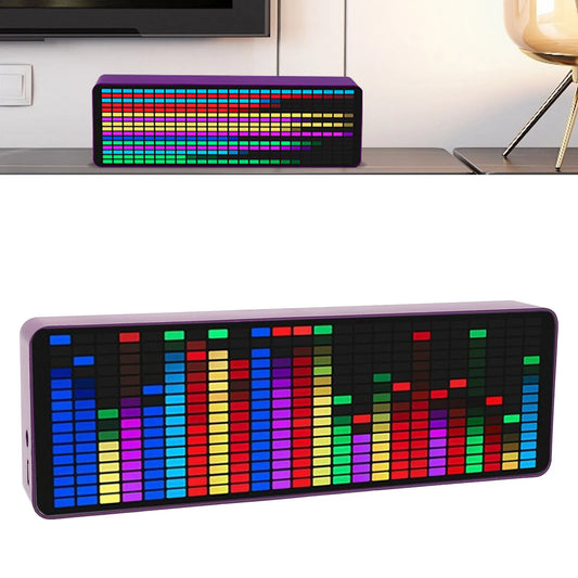 LED Music Spectrum Pickup Voice or Cable Control 5V USB 7 Color Modes 1624 Segments Music Rhythm Analyzer for Home Theater