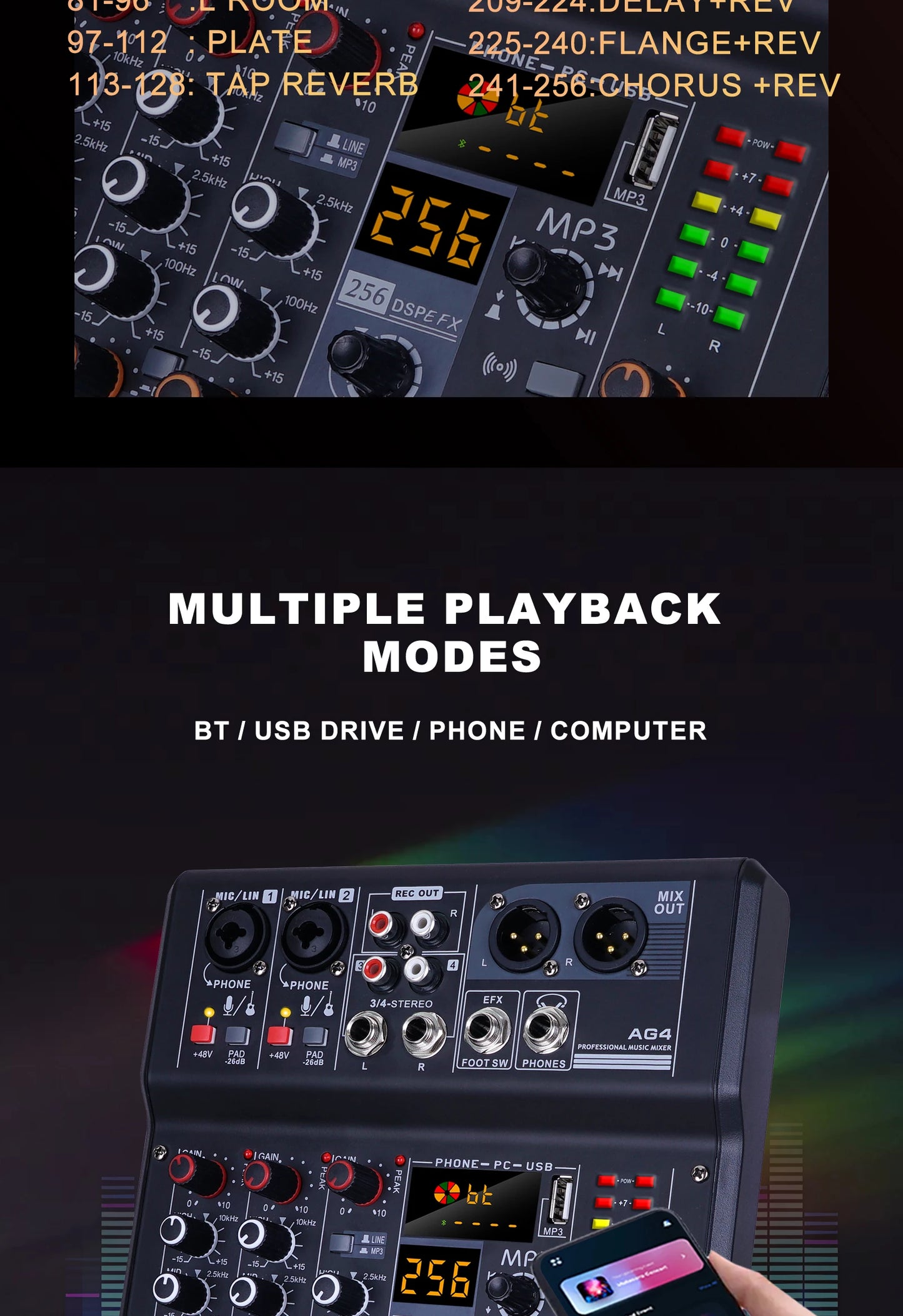 Sound card mixer mobile computer live broadcast network K song recording arranging suit belt USB reverberation 5V