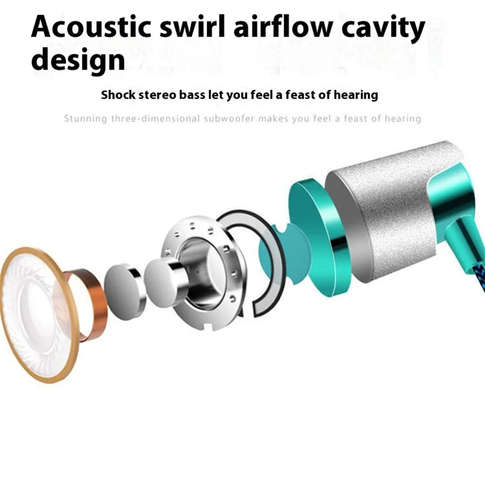 Wired In-ear Earphone In Ear Noise Cancellation Ergonomic Design Stereo Sports Music Headphones For Mobile Phone Everyday Use