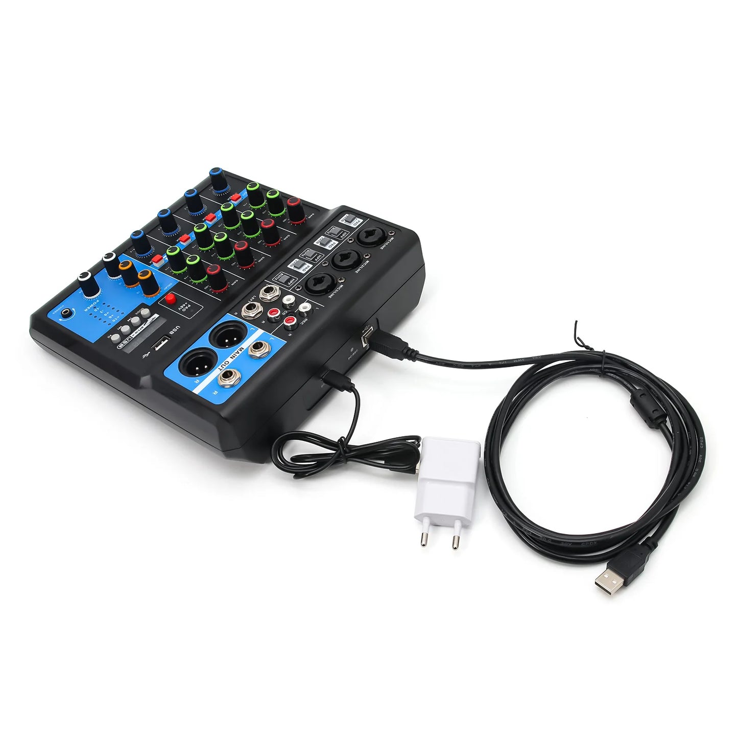 HD A4 A5 Sound Card Mixing Console Mixer Professional Audio 4 5 Channel Sound Mixer For Live Streaming DJ Audio Equipment