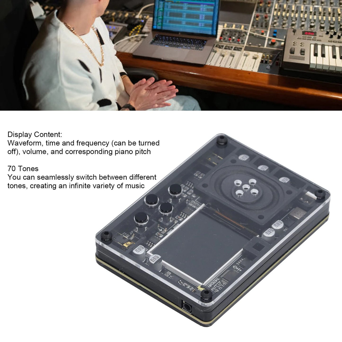 Theremin 70 Tones 20 Instrument Types Dynamic Screen Display Electronic Music Instrument with Type C Interface Type C Theremin