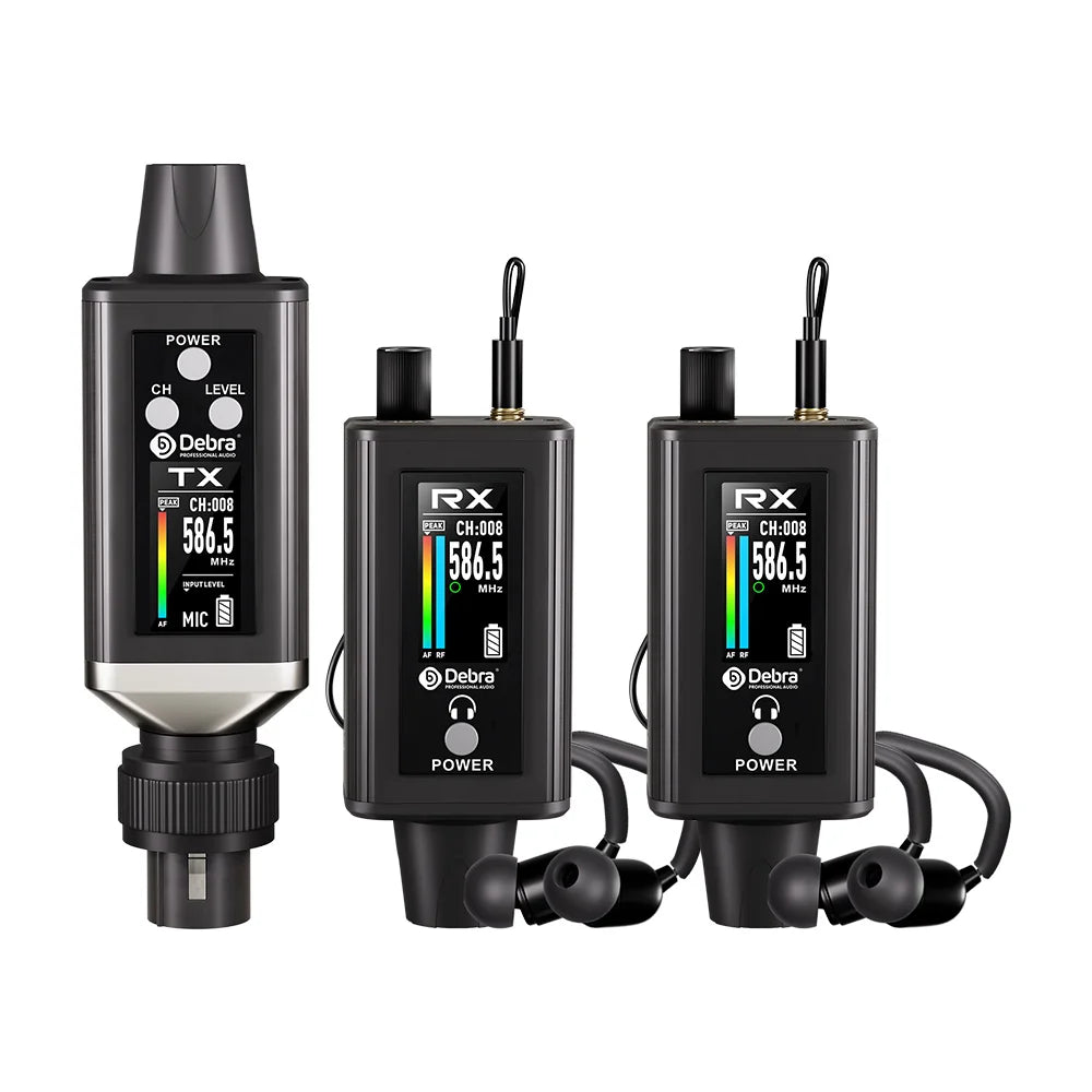 EMX-1 Wireless Monitoring System, Portable UHF Rechargeable Wireless System for Musical Instruments, Dynamic Wired Microphone