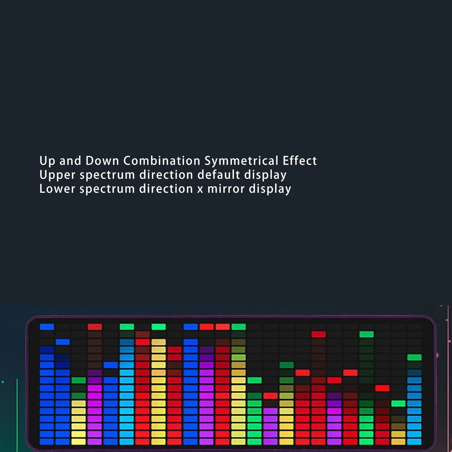 LED Music Spectrum Pickup Voice or Cable Control 5V USB 7 Color Modes 1624 Segments Music Rhythm Analyzer for Home Theater