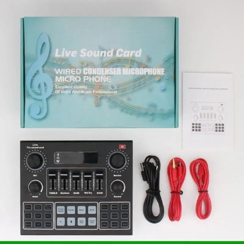 U55C USB External Mixer Sound Board 1Set Mixer Sound Board Mobile Computer for Microphone Streaming Recording
