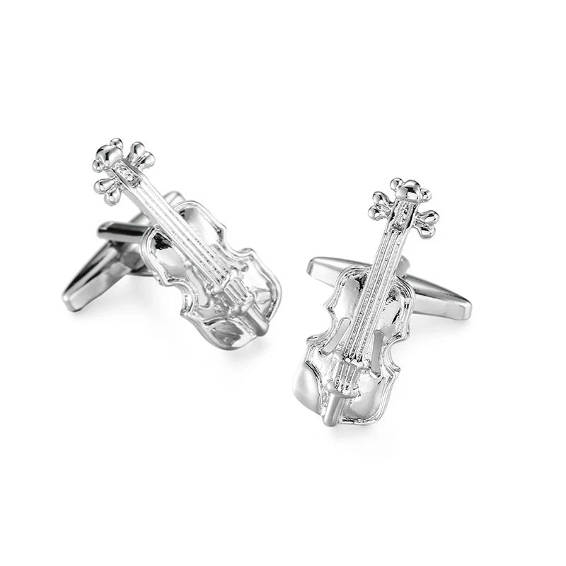 New music symbols music equipment design metal cufflinks copper material fashionable style men's French shirt cufflinks