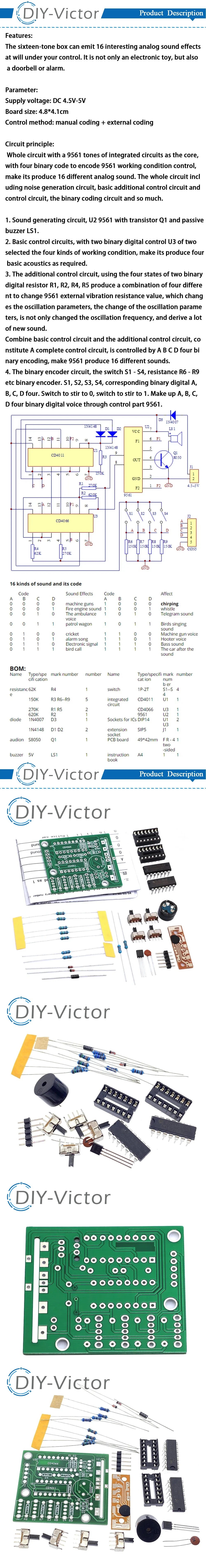 DIY Electronic 16 Music Sound Box DIY Kit Module Soldering Practice Learning Kits for Arduino