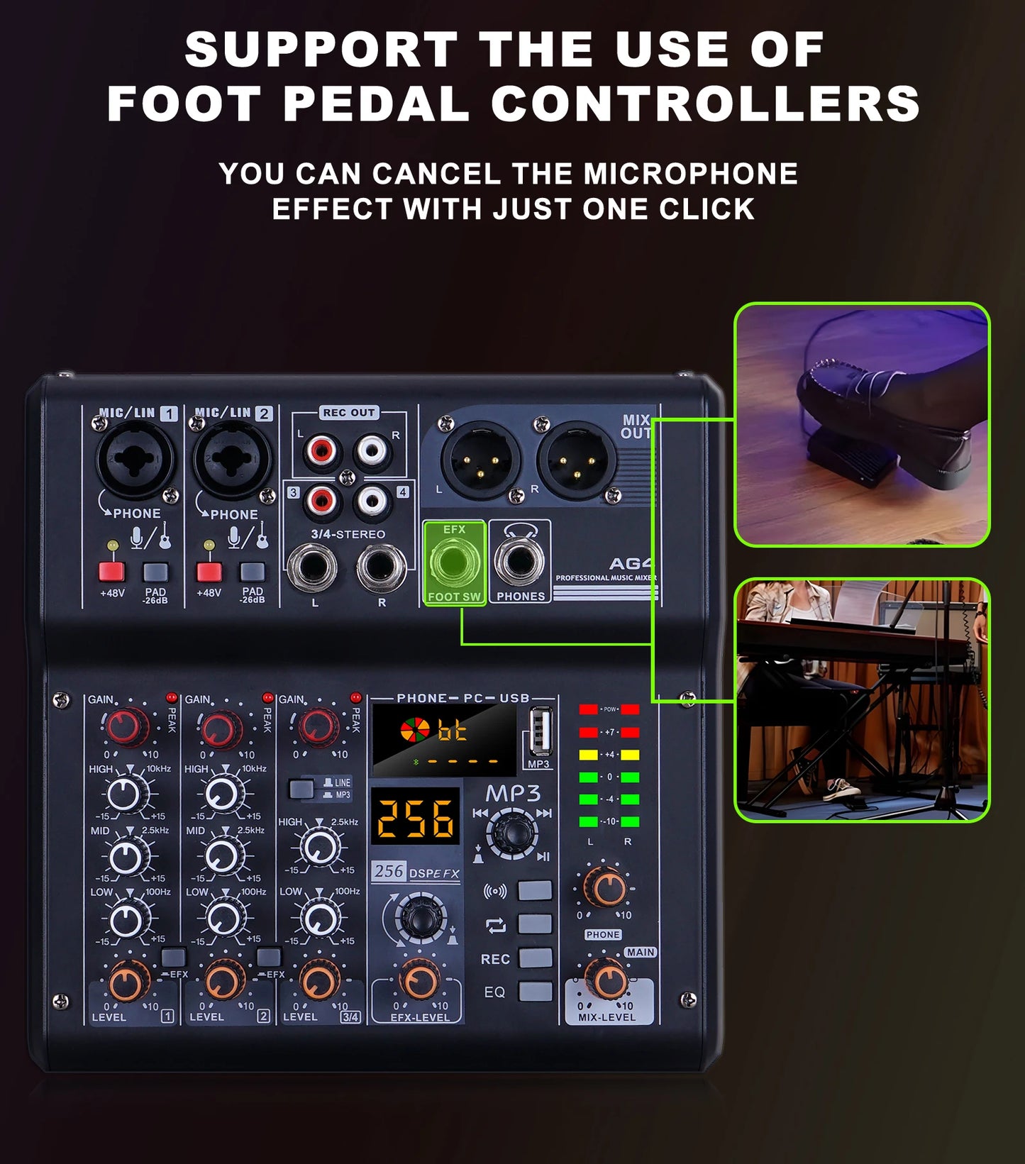 Sound card mixer mobile computer live broadcast network K song recording arranging suit belt USB reverberation 5V
