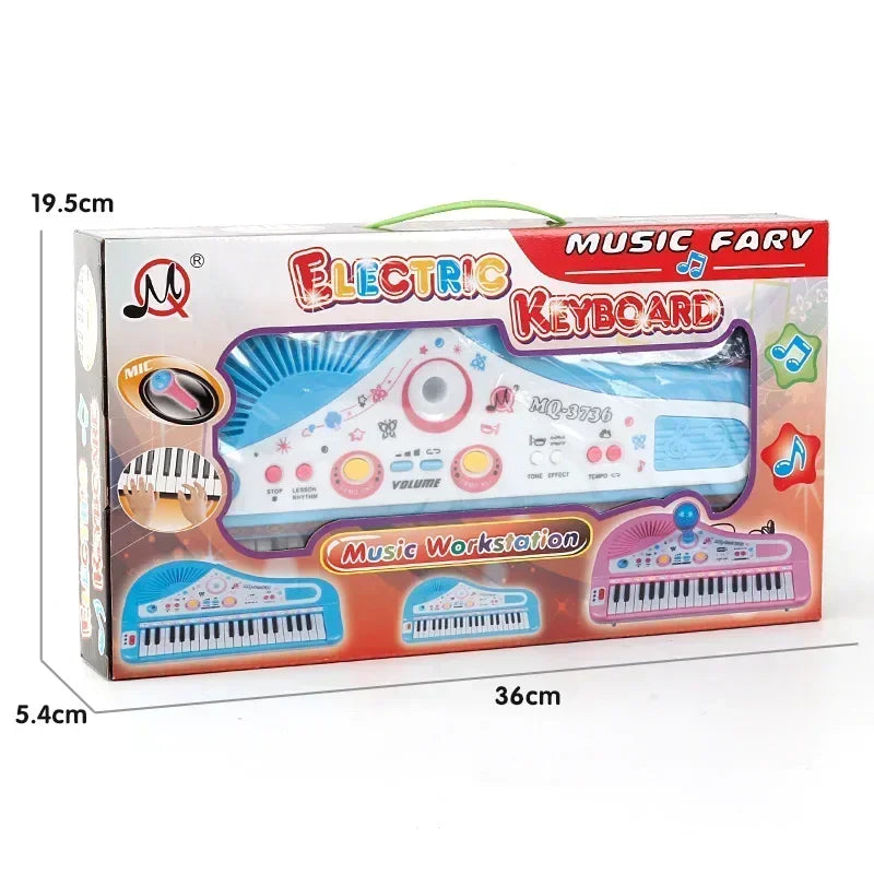 Kids Musical Piano 37 Key Electronic Keyboard Piano for Kids with Microphone Musical Instrument Educational Toys for Boys Gilrs