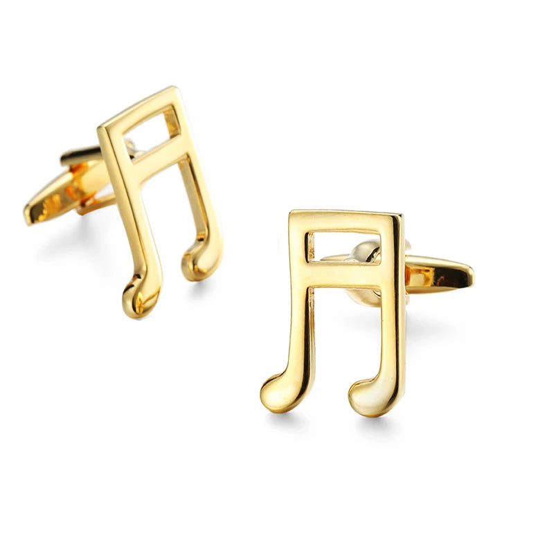 New music symbols music equipment design metal cufflinks copper material fashionable style men's French shirt cufflinks