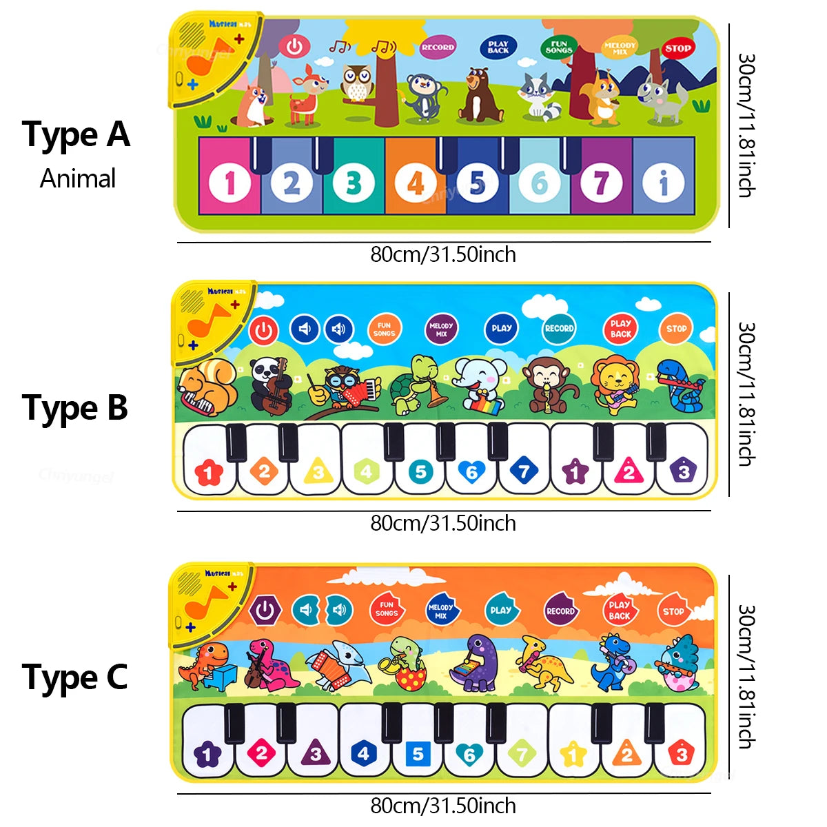 Piano Mat for Kids Kids Toddlers Floor Keyboard Dance Mat Baby Fitness Play Musical Carpet Music Instrument Toys Girl Boy Gift