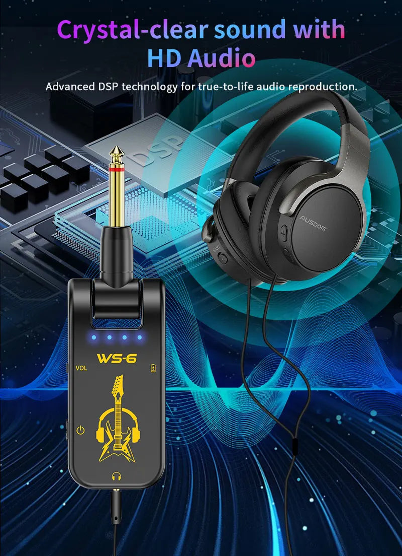 Guitar Mini Amplifier, Portable, Rotatable Audio Head, Rechargeable Battery for Guitar Practice
