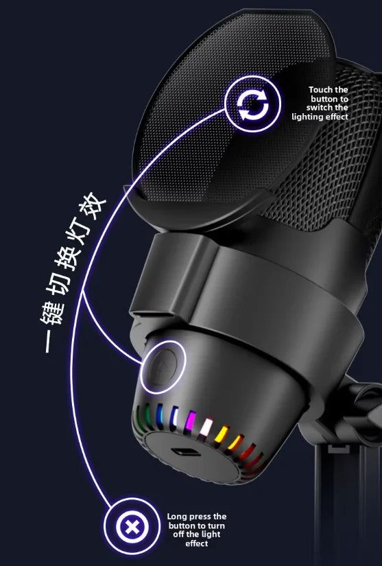 GOOERMI M9 Professional Podcast Equipment Kit Wired Microphone Portable Live Stream Studio Recording Condenser Gaming Microphone