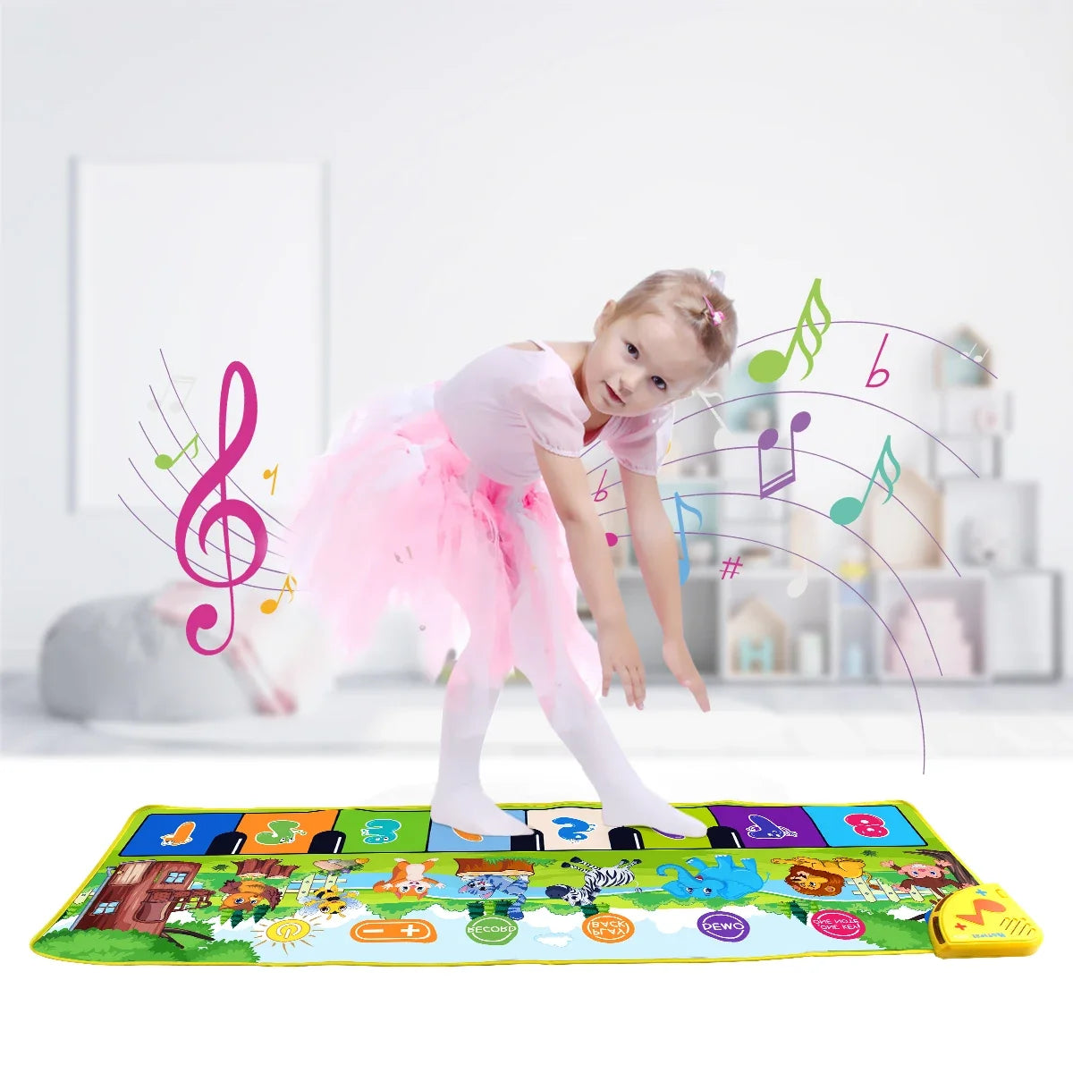 Kids Musical Piano Mat with 8 Animal Sounds Toddlers Floor Keyboard Dance Mat Baby Mat Musical Carpet Educational Toy Kids Gifts