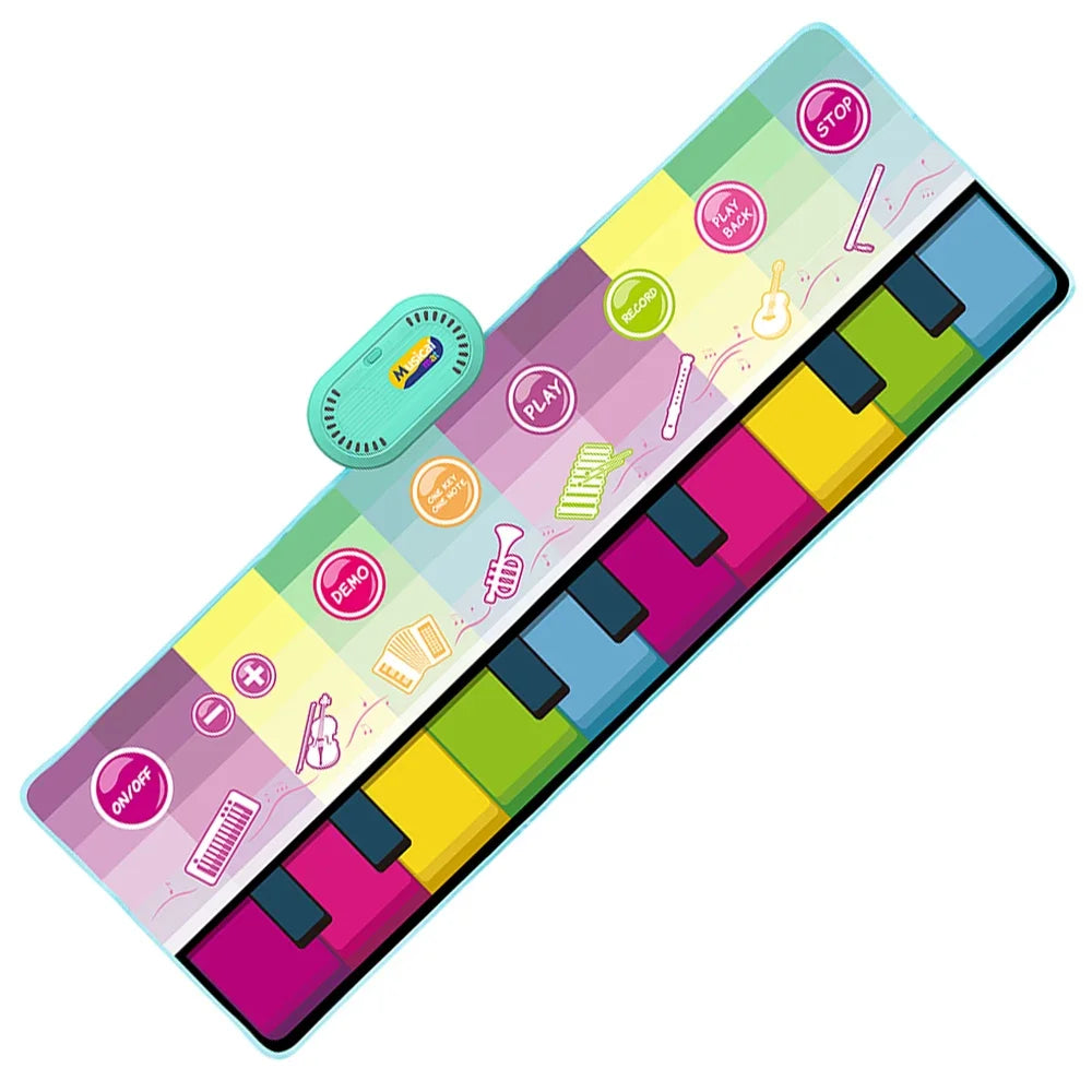 Kids Musical Piano Mat with 8 Animal Sounds Toddlers Floor Keyboard Dance Mat Baby Mat Musical Carpet Educational Toy Kids Gifts