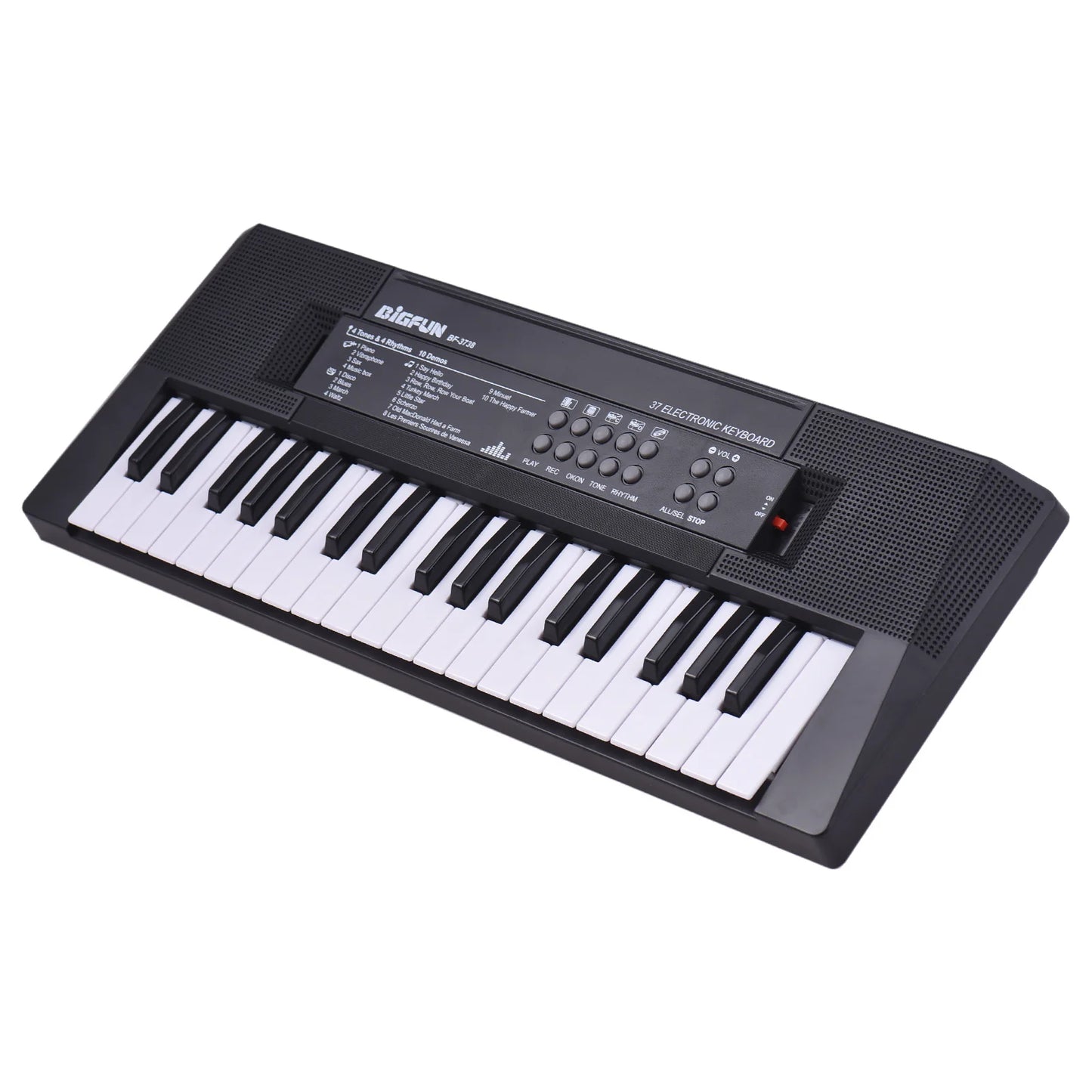 37 Key Electronic Keyboard Piano 4 Tones 4 Rhythms 10 Demos 5 Percussions Single Speaker Musical Instrument for Beginners